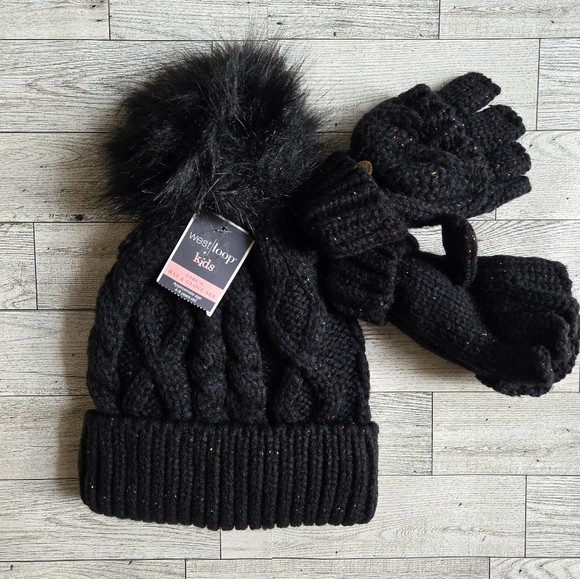 West Loop Kids Girls Hat & Glove Set - Picture 1 of 3